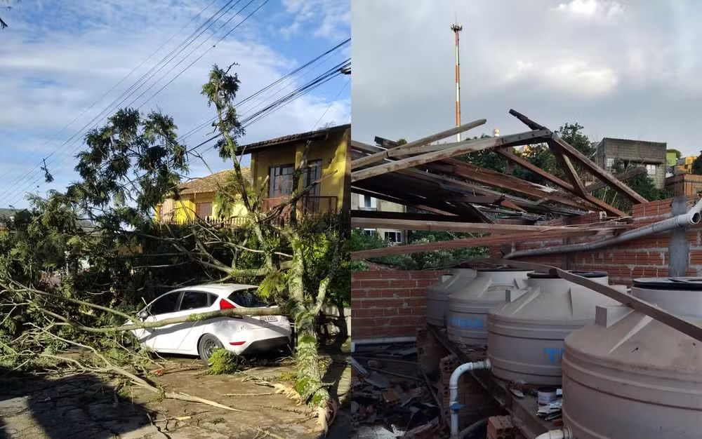 IMG 1379 Chuva com ventos destelha casas e deixa bairros sem energia em Caxambu, MG